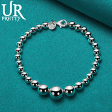 925 Silver Bead Chain Bracelet for Wedding Engagement