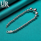 925 Silver Bead Chain Bracelet for Wedding Engagement