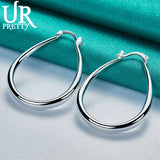 925 Silver Loop Hoop Earrings for Women Wedding Party Jewelry