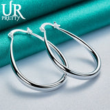 925 Silver Loop Hoop Earrings for Women Wedding Party Jewelry