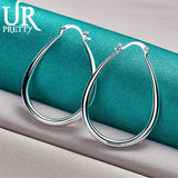 925 Silver Loop Hoop Earrings for Women Wedding Party Jewelry