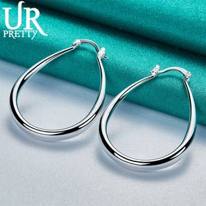 925 Silver Loop Hoop Earrings for Women Wedding Party Jewelry