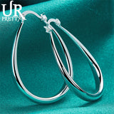925 Silver Loop Hoop Earrings for Women Wedding Party Jewelry