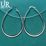 925 Sterling Silver Drop Shape Hoop Earring for Women Party Wedding