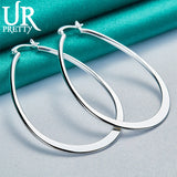 925 Sterling Silver Drop Shape Hoop Earring for Women Party Wedding