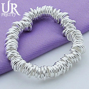 925 Silver Multi-Ring Chain Bracelet for Wedding Party