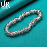 925 Silver Multi-Ring Chain Bracelet for Wedding