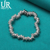 925 Silver Multi-Ring Chain Bracelet for Wedding Party