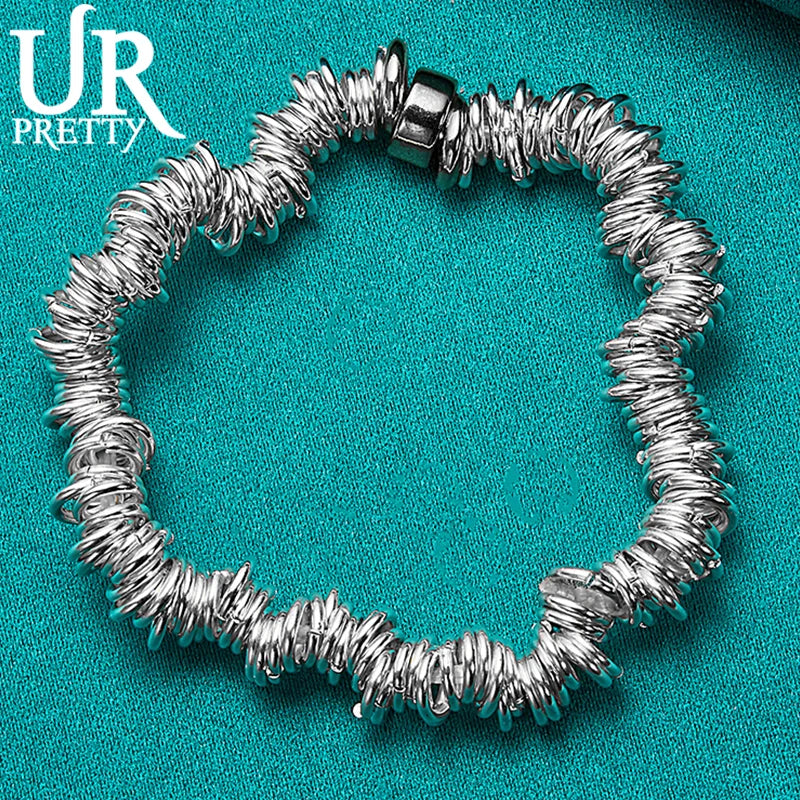 925 Silver Multi-Ring Chain Bracelet for Wedding