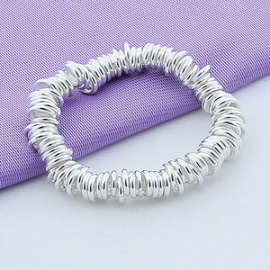 925 Silver Multi-Ring Chain Bracelet for Wedding Party