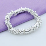 925 Silver Multi-Ring Chain Bracelet for Wedding Party
