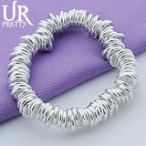 925 Silver Multi-Ring Chain Bracelet for Wedding Party