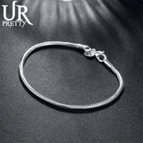 Arrival 925 Sterling Silver Snake Chain Bracelet 3mm Wedding Party Gift