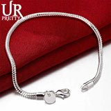 Arrival 925 Sterling Silver Snake Chain Bracelet 3mm Wedding Party Gift