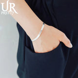 925 Silver 4mm Blade Snake Bone Bracelet 20cm