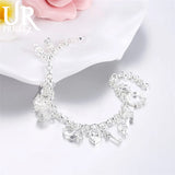 925 Sterling Silver Women's Wristband Charms Bracelet