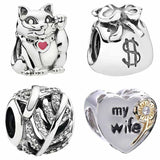 USD Money Bag Love Heart My Wife Lucky Cat Charm