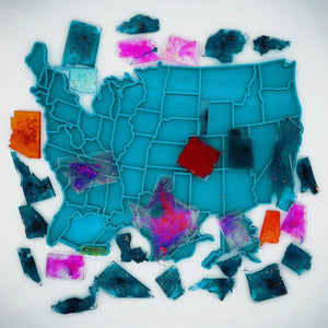 US Map Epoxy Resin Mold Serving Plate Tray Silicone Mould DIY Craft