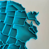 US Map Epoxy Resin Mold Serving Plate Tray Silicone Mould DIY Craft