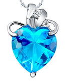 Purple Crystal Heart Pendant Necklace N437
