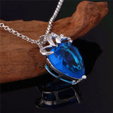 Purple Crystal Heart Pendant Necklace N437