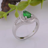 Green Micro Pave Anniversary Ring for Women