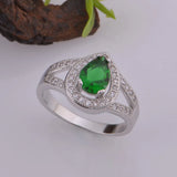 Green Micro Pave Anniversary Ring for Women