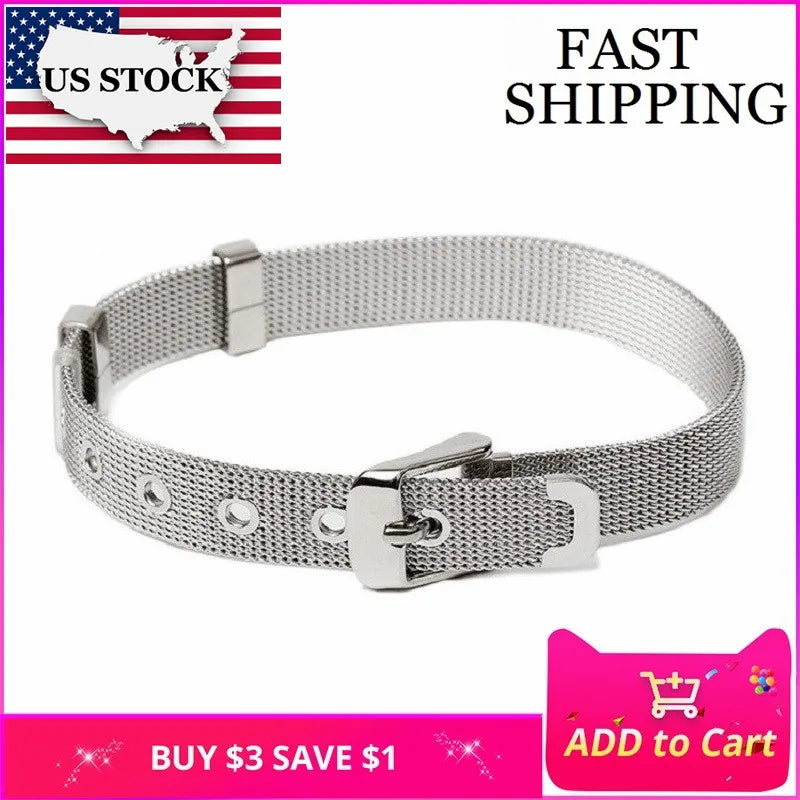 5% off Punk Men Jewelry Stainless Steel Adjustable Bracelet