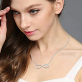 Custom Infinity Pendant Necklace with Letter & Stone, 925 Sterling Silver