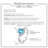 Rainbow Zirconia Rectangle Ring Female Multicolor Silver Y3382