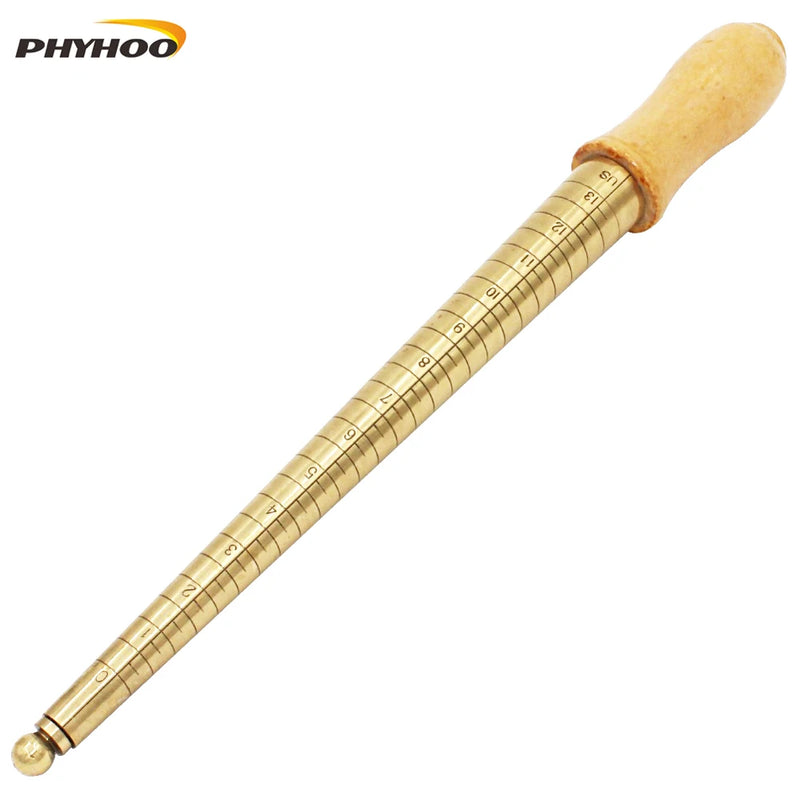 US Size 0-13 Copper Ring Mandrel Sizer Kit Jewelry Making Tools Metal Measure