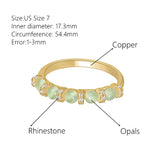 US Size 7 Women Green Opals Rings Copper Ring Party Jewelry Creative