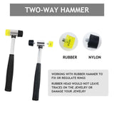 US Sizes 0-13 Metal Ring Sizer Gauge Set with Mallet Hammer
