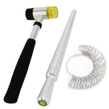 US Sizes 0-13 Metal Ring Sizer Gauge Set with Mallet Hammer