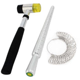 US Sizes 0-13 Metal Ring Sizer Gauge Set with Mallet Hammer