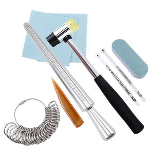 US Ring Sizer Tool Set Aluminum Ring Mandrel With Finger Gauges
