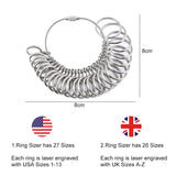 US Ring Sizer Tool Set Aluminum Ring Mandrel With Finger Gauges