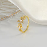 US Pearl Flower Ring Diamond Inlaid Net Red Ring