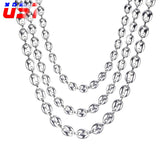 7MM 9MM Stainless Steel Rope Link Chain Necklaces
