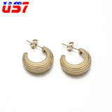 Chunky Hoop Earrings Stainless Steel 18K Plated Waterproof