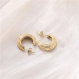 Chunky Hoop Earrings Stainless Steel 18K Plated Waterproof
