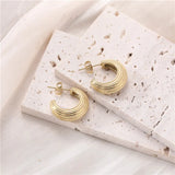 Chunky Hoop Earrings Stainless Steel 18K Plated Waterproof