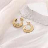 Chunky Hoop Earrings Stainless Steel 18K Plated Waterproof