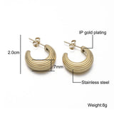 Chunky Hoop Earrings Stainless Steel 18K Plated Waterproof