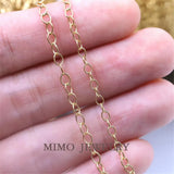 14K Filled Extension Chain Round O Chain DIY Material