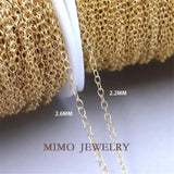 14K Filled Extension Chain Round O Chain Gilt Layer DIY Material