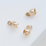 14K Filled Thread Buckle Bean Tooth Double Ear Side DIY Accessories