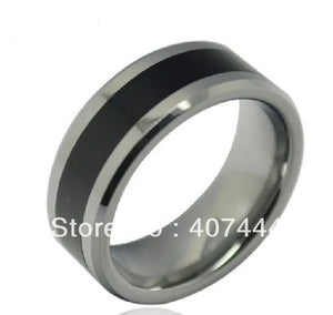 8MM His/Her Tungsten Ring with Resin/Onyx Wedding Band