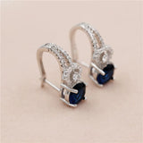 925 Silver Stud Earrings with Zircon Stones
