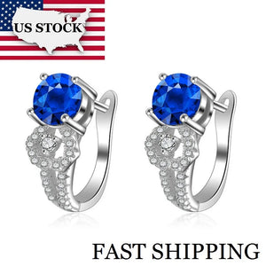925 Silver Stud Earrings with Zircon Stones